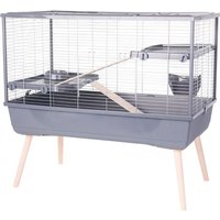 ZOLUX Cage grillagée lapin et rongeur sur pieds 2 étages - L. 99 x l. 54 x H. 92 cm - NeoLife - Zolux Gris