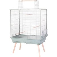 ZOLUX Cage grillagée surélevée pour oiseau - Pour perruche, calopsitte, canari - 81 x 48 x 130 cm - Néolife - Vert