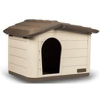 KERBL - Maison extérieure pour chats - L 60 cm x l 51 cm x H 41 cm -Mocca et marron- Plastique