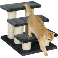 Échelle pour chat 3 niveaux panneaux de particules 45Lx35lx34Hcm gris foncé