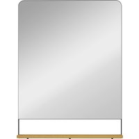 HOMCOM Wall Mirror with Wood Shelf - Black | Aosom Ireland