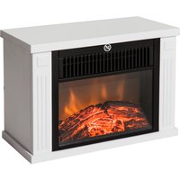 HOMCOM Camino Elettrico da Terra con Effetto Fiamma e Telecomando, Potenza Regolabile 600/1200W, Copertura 10-15m², Bianco Aosom Italy
