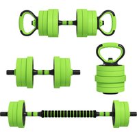 SPORTNOW 4-in-1 Adjustable Weight Dumbbells Set, Used as Barbell, Kettlebell, Push up Stand, Free Weights Set for Home Gym Training, 20KG Aosom UK