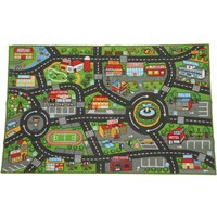 AIYAPLAY Tapis enfant Route de Ville 160x100 cm Tapis éducatif antidérapant pour rampement et jeux de voitures