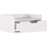 HOMCOM 2er-Set Wand-Nachttische – hängende Nachttische mit Schublade und Ablage – Holzoptik, Maße 40L x 30l x 19,5H cm, Weiß Aosom