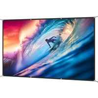 HOMCOM Toile de Projection Manuelle 305 cm Format 16:9 HD 4K/8K pour Intérieur et Extérieur Blanc