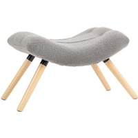HOMCOM Sitzhocker, Fußhocker mit Berberfleece-Stoff, Polsterhocker bis 120 kg belastbar, für Wohnzimmer, Schlafzimmer, 67 x 45 x 38 cm, Hellgrau Aosom