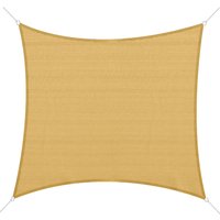 Outsunny Voile d'Ombrage Carré 3 x 3 m Polyéthylène Haute Densité Résistant aux UV Coloris Sable