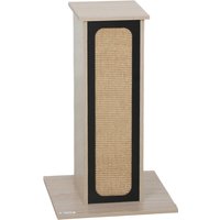 PawHut 63cm Cat Scratching Post, Cat Scratcher with Replaceable Scratching Board, Top Perch, Sisal Scratch Mat, Oak