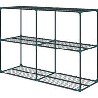 Outsunny Support pour plantes à 3 niveaux ouvert en acier et plastique, 143x48x100 cm, Vert foncé