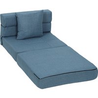 HOMCOM Chauffeuse canapé-lit convertible fauteuil 1 place avec 1 coussin déhoussable, tissu bleu foncé