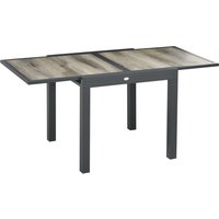 Outsunny Extending Garden Table, Outdoor Dining Table for 6, Aluminium Frame Rectangular Patio Table with Plastic Board Tabletop, Beige | Aosom Ireland