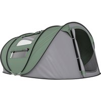Outsunny Camping Haven: 4-5 Person Pop-Up Tent, Waterproof with Mesh & PVC Windows, Portable Carry Bag, Forest Green | Aosom Ireland