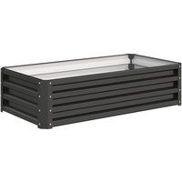 Outsunny Galvanised Raised Garden Beds: Outdoor Herb & Vegetable Planters for Patio, Backyard & Balcony, Grey Aosom UK