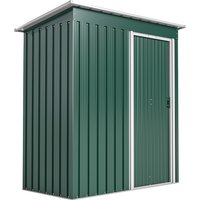Outsunny 5 x 3ft Garden Storage Shed with Sliding Door and Sloped Roof Outdoor Equipment Tool Garden, Green