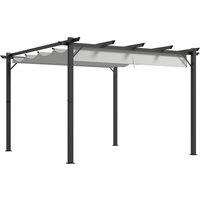 3 x 3 Aluminium Pergola Canopy Gazebo Awning Outdoor Garden Sun Shade Shelter Marquee Party BBQ Light Grey Aosom UK