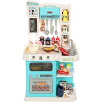 AIYAPLAY Cucina Giocattolo per Bambini 3-6 Anni con 92 Accessori, in PP, PE e ABS, 44.5x24x79 cm, Verde Aosom Italy