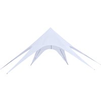 Outsunny Tente de Jardin XXL en étoile bâche Anti-Pluie Voile d'ombrage Toile de Camping 10 x 10 x 4 m Polyester Haute densité 210D imperméable bleu clair