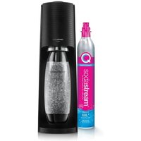 Machine a soda et eau pétillante SODASTREAM - TERRA Noire - 1 bouteille compatible lave-vaisselle - 1 recharge de gaz 60L