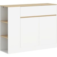 HOMCOM Sideboard, Küchenschrank mit Schublade, verstellbare Ablage, Aufbewahrungsschrank mit Kippschutz, Beistellschrank für Küche, Esszimmer, 105 x 30 x 81,5 cm Weiß Aosom