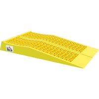 HOMCOM Ensemble de 2 rampes pour voiture véhicule utilitaire rampe de chargement dim. 70L x 19,5l x 7,8H cm PP jaune
