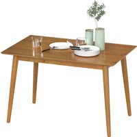 HOMCOM Table de salle à manger design grand plateau 4-6 personnes en bois dim. 120L x 75l x 76H cm