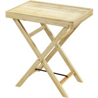 Outsunny Table de jardin extérieur rectangulaire en bois pour balcon terrasse 68L x 44l x 75H cm Naturel