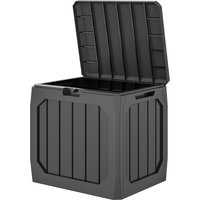 Outsunny Coffre de rangement exterieur 121L, coffre de jardin avec poignées, conteneur étanche, 56 x 45 x 53 cm, noir