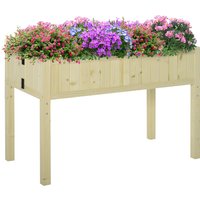 Outsunny Bac potager surélevé pliable, jardinière extérieure en épicéa avec 4 trous de drainage, pour jardin terrazza balcon, 115x56x76 cm, Couleur Bois