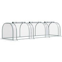 Outsunny Mini Serre de Jardin mini serre tunnel serre à tomates 3,5L x 1l x 0,8H m Acier PVC Haute densité Anti-UV 3 fenêtres avec Zip enroulables Vert et Transparent
