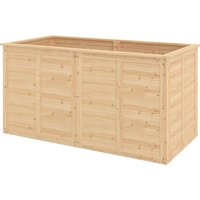 Outsunny Lit de jardin Carré Potager de Jardin surélevé, Fond Ouvert, 152x77x77cm, en bois massif, effet bois naturel