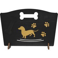 Wooden Dog Stopper Dog Barrier Support Feet Stair Patio Very Easy Setup Black 75 x 51 cm