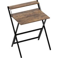 HOMCOM Klapp-Schreibtisch 65,5 x 45 cm mit Ablage, Computertisch/Schreibtisch für Schlafzimmer, kleine Räume, rustikales Braun Aosom