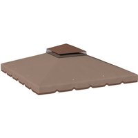 Outsunny Toit de remplacement pour pavillon 3x3m Imperméable Toit de pavillon à double toiture avec orifices d'évacuation Kaki