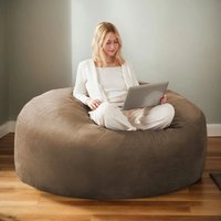 Large Bean Bag Sofa Chair Eco Friendly Bead Filling Space Saving Couch Reading Lounger x 150W x cm Coffee Aosom