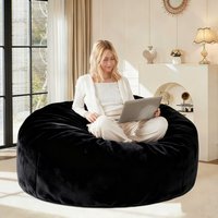 4 Foot Medium Bean Bag Sofa Chair Eco‑Friendly Bead Filling Washable Cover Reading Lounger x 100W x cm Aosom