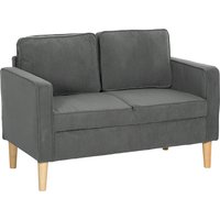 HOMCOM Small 2-Seater Corduroy Sofa w/ Storage, Removeable Cushion Covers Grey | Aosom Ireland