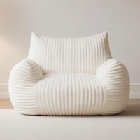 Ultra Soft Fur Bean Bag Chair High Density Shredded Foam Ergonomic Sofa Skin Friendly Lint Free Fur x 98W x cm Aosom