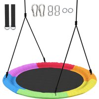 AIYAPLAY Balançoire-nid Réglable Balançoire suspendue jusqu'à 300kg avec cordes réglables 100 x 100 x 180 cm Multicolore