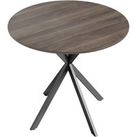 HOMCOM 80cm Industrial Round Dining Table - Brown | Aosom Ireland