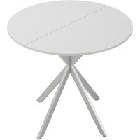 HOMCOM 80cm Industrial Round Dining Table - White | Aosom Ireland