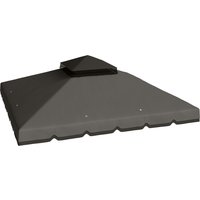 Outsunny Toit de rechange pour pavillon 3 x 3 m déperlant avec toit double et trous d'évacuation, Gris clair