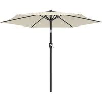 Outsunny Parasol 270 cm inclinable Parasol de balcon avec manivelle UV 50+ Parasol de jardin Blanc crème