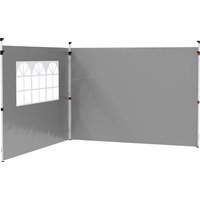 Outsunny Parois latérales pour tonnelle 3 x 3 m panneaux pour pavillon avec fenêtre lot de 2 tissu Oxford gris clair