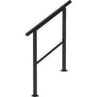 Outsunny Stair railing for 2-3 steps, 94cm, angle-adjustable handrail outdoor and indoor metal black | Aosom Ireland