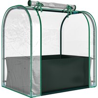 Outsunny Mini Serra con Borsa per Coltivazione e Porta Avvolgibile, 68x50x70 cm, Verde Scuro Aosom Italy