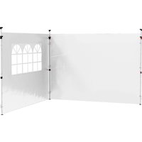 Outsunny Parois latérales pour tonnelle 3 x 3 m panneaux pour pavillon avec fenêtre lot de 2 tissu Oxford blanc