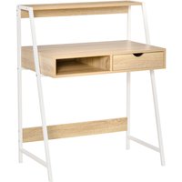 HOMCOM Bureau informatique bureau ordinateur avec étagère style néo-rétro 80L x 50l x 100H cm bois naturel Aosom France