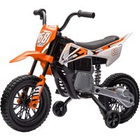 AIYAPLAY Moto électrique pour enfant moto cross pour enfants de 3 à 6 ans 2 moteurs 12V vitesse max. 5 km/h 107x56x70cm orange