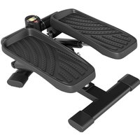 SPORTNOW Mini stepper fitness disque de torsion de la taille 2 en 1 écran LCD, hauteur réglable, 100 kg, 42 x 34 x 22 cm, noir